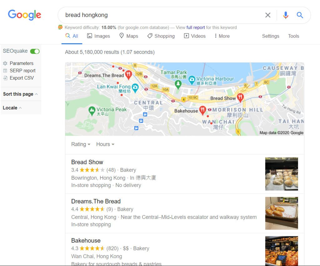 google serp local map pack